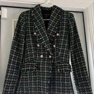 Rachel Zoe Women's Black Tweed Coat